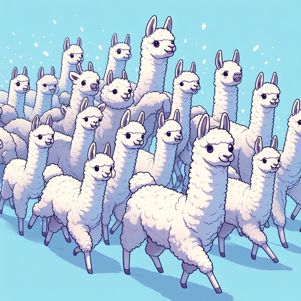 Stampede of llamas